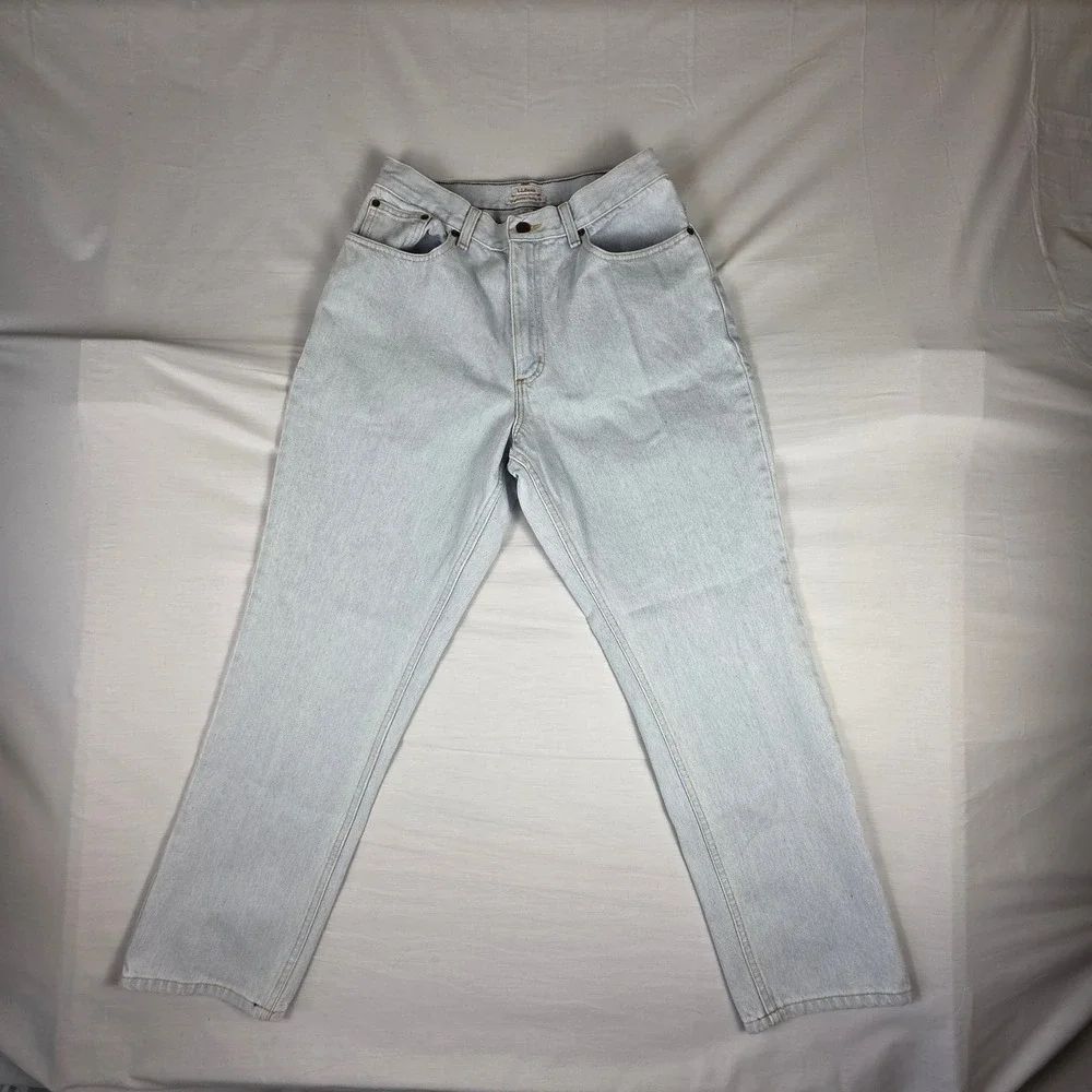 LL Bean Light Wash Orinigal Fit / Relaxed Jeans Womens 10 100% Cotton Casual
